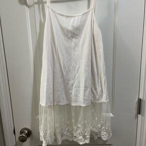 Umgee Ribbed Cream Cami/Tank with Lace Bottom